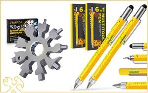 tool gifts for men and women-2 pack multitool pen construction tools, pen tool gadget for men women,gifts ideas for engineer woodworkers carpenter and 20 in 1 multi tool cool gadgets for men