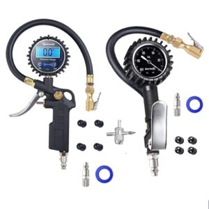 astroai digital tire inflator with pressure gauge 250 psi and upgraded glow dial tire inflator 100 psi bundle