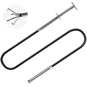 small caliber flexible grabber tools 24” four-claw pickup tool pick up items in narrow space flexible waste picking tool for engine bay/home sink/earring (not magnetic)