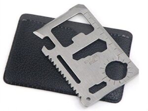 multitool 11 in 1 functions ~ portable wallet pocket size / stainless steel survival tool (1 pack)