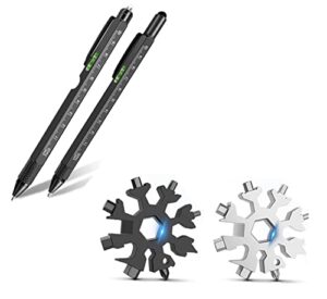 stocking stuffers for men, 18 in 1 snowflake multitool gifts for men,9 in 1 multitool pen set, christmas gifts for men