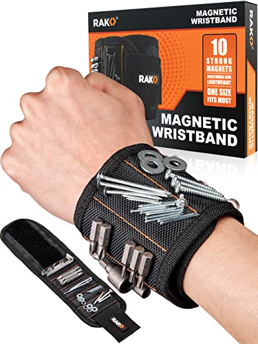 RAK Magnetic Wristband for Holding Screws - HVAC Tools Gifts for Men Who have Everything - Wrist Magnet Tool or Screw Holder for Handyman, Tech Geek, Mechanic, Electrician - Birthday Gifts for Dad