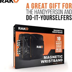 RAK Magnetic Wristband for Holding Screws - HVAC Tools Gifts for Men Who have Everything - Wrist Magnet Tool or Screw Holder for Handyman, Tech Geek, Mechanic, Electrician - Birthday Gifts for Dad