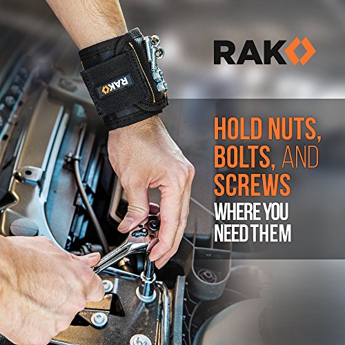 RAK Magnetic Wristband for Holding Screws - HVAC Tools Gifts for Men Who have Everything - Wrist Magnet Tool or Screw Holder for Handyman, Tech Geek, Mechanic, Electrician - Birthday Gifts for Dad