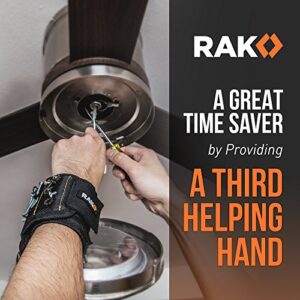 RAK Magnetic Wristband for Holding Screws - HVAC Tools Gifts for Men Who have Everything - Wrist Magnet Tool or Screw Holder for Handyman, Tech Geek, Mechanic, Electrician - Birthday Gifts for Dad