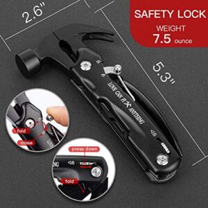 Gifts for Men Dad, Valentines Day, Tools for Men, Grandpa Husband Boyfriend, Cool Unique All in 1 Mini Multitool Stainless Steel Hammer, Saw, Bottle Opener, Gadgets for Garden