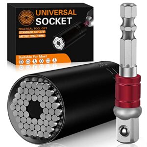 kiwoen universal socket tools gifts for men, socket set grip (7-19mm) multi-function power drill adapter,christmas gifts cool stuff gadgets for dad/father,boyfriend,husband,diy handyman,him,wome