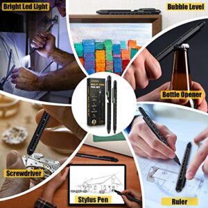 Gifts for Men Him Dad, Multitool Pen Set, Cool Gadgets for Boyfriend Husband Handyman on Birthday, Fathers Day, Christmas, Unique Multi Tool with LED, Stylus, Level, Screwdriver, Flathead