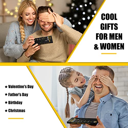 Gifts for Men Him Dad, Multitool Pen Set, Cool Gadgets for Boyfriend Husband Handyman on Birthday, Fathers Day, Christmas, Unique Multi Tool with LED, Stylus, Level, Screwdriver, Flathead