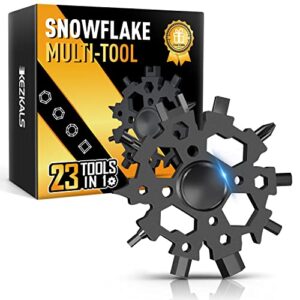 Gifts for Him, 23 in 1 Snowflake Multitool Gifts for Dad, Stainless Steel Cool Gadgets Tools for Husband, Men, Boyfriend, Him, Unique Bithday Gifts for Men Who Have Everything (Black)