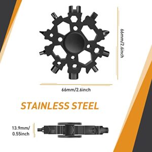 Gifts for Him, 23 in 1 Snowflake Multitool Gifts for Dad, Stainless Steel Cool Gadgets Tools for Husband, Men, Boyfriend, Him, Unique Bithday Gifts for Men Who Have Everything (Black)