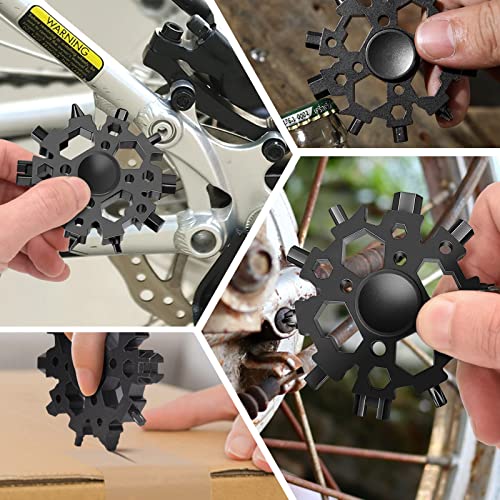 Gifts for Him, 23 in 1 Snowflake Multitool Gifts for Dad, Stainless Steel Cool Gadgets Tools for Husband, Men, Boyfriend, Him, Unique Bithday Gifts for Men Who Have Everything (Black)