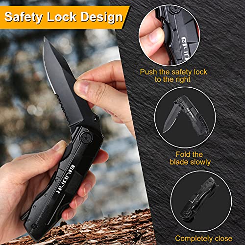 Multitool Pocket Knife for Men, Cool Gadgets Birthday Gifts for Men Him Dad Boyfriend, Folding Tactical Knife with Blade, Plier, Screwdriver for Camping Hiking Fishing