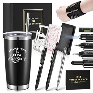 yinkin 9 pcs father’s day gifts for dad included 20 oz tumbler with straw 9 in 1 multitool pen 11 in 1 survival card tool magnetic wristband magnetic grabber gift box for men