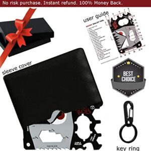 23 in 1 Cool Birthday Gifts for Men who Have Everything, Credit Card Multitool BadBoy, Wallet Tool Survival Multitool Card Set