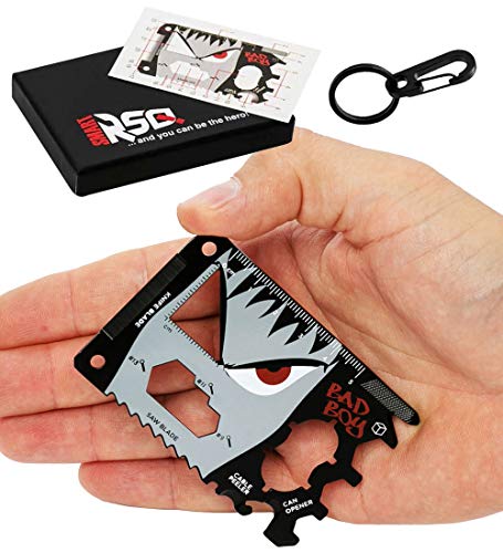 23 in 1 Cool Birthday Gifts for Men who Have Everything, Credit Card Multitool BadBoy, Wallet Tool Survival Multitool Card Set