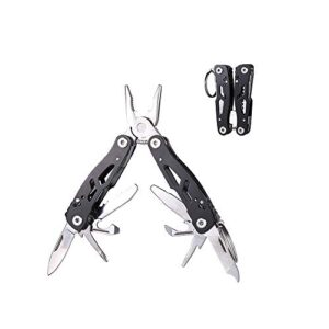 mini multitool pliers,  birthday christmas gifts for men boyfriend dad husband women, pocket knife 14-in-1, rugged and practical portable computer and bike gadgets, black camping and survival tools