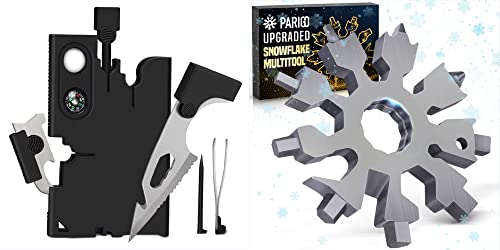 Stocking stuffers:Upgraded Credit Card Tool Multitool+20-in-1 Snowflake Multi Tools