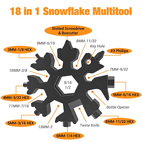 Stocking Stuffers for Men, 18 in 1 Snowflake Multitool Gifts for Men,9 in 1 Multitool Pen Set, Christmas Gifts for Men