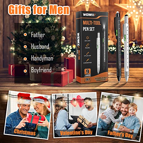 Stocking Stuffers for Men, 18 in 1 Snowflake Multitool Gifts for Men, 9 in 1 Multitool Pen Set, Christmas Gifts for Men