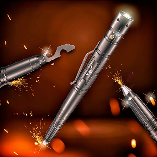 Tactical Pen Gifts for Men – Fathers Day Gift for Dad | LED Tactical Flashlight Multitool for EDC Gear – Cool Gadgets, Tactical Gear, Military Gear, Groomsmen Gifts for Men that Have Everything