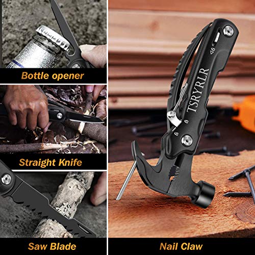 Camping Accessories Multitool Mini Hammer with Knife for Men Survival Tool Cool & Unique Gifts for Dad/ Boyfriend/Brother/Friends/Teens as valentines Day/Father’s Day/ Birthday/ Christmas