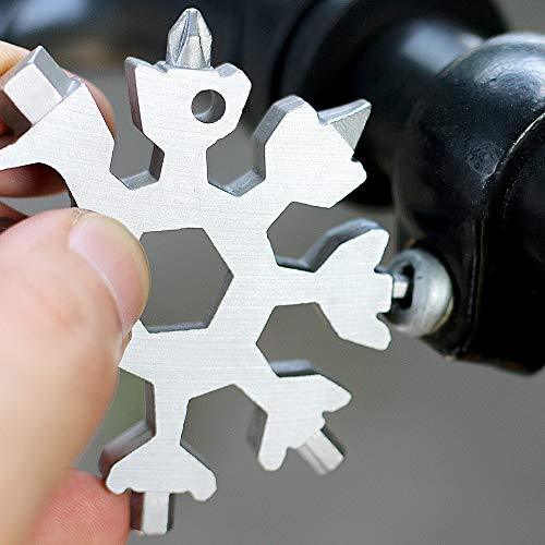 18-in-1 Snowflake Multi-Tool Screwdriver, Stainless Steel 18-1 Multitool Snow Tool (Aurora)