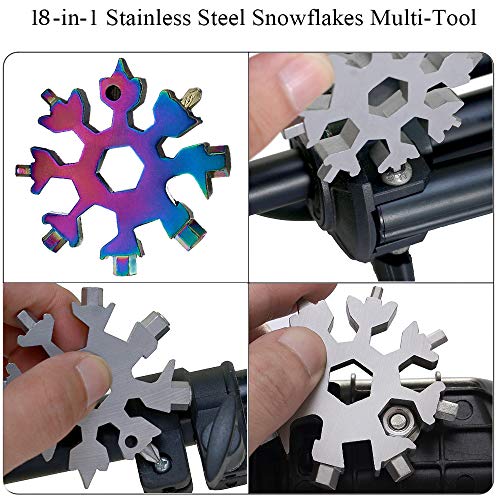 18-in-1 Snowflake Multi-Tool Screwdriver, Stainless Steel 18-1 Multitool Snow Tool (Aurora)