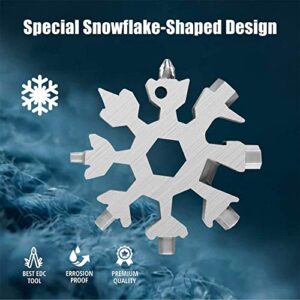 Snowflake Multi-Tool Stainless Steel Snowflake Keychain Tool 18-in-1 Incredible Tool Snowflake Screwdriver Tactical Tool for Outdoor Camping