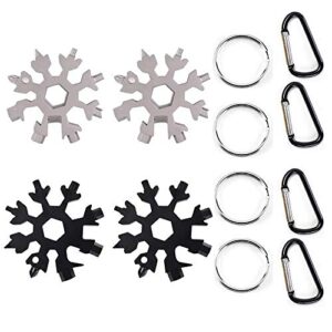 snowflake multi-tool stainless steel snowflake keychain tool 18-in-1 incredible tool snowflake screwdriver tactical tool for outdoor camping
