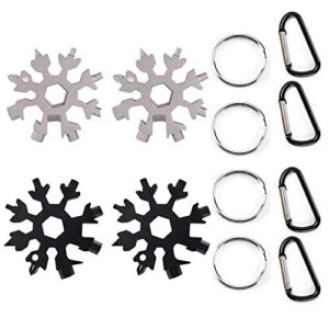 Snowflake Multi-Tool Stainless Steel Snowflake Keychain Tool 18-in-1 Incredible Tool Snowflake Screwdriver Tactical Tool for Outdoor Camping