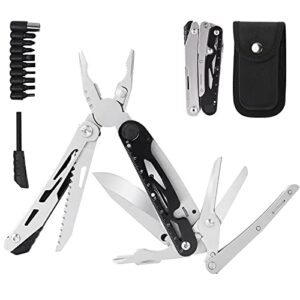 gifts for christmas, multi tool , 14 in 1 stainless steel portable multifunction pliers with nylon sheath for men women