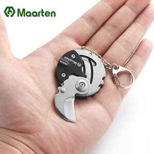 Maarten Multitool with Key chain, Gifts for Dad Men, Upgraded 7 in 1 Stainless Steel Multifunctional Multi Mini EDC Coin Pocket Tool, Bicycle Repair for Survival Camping Outdoor