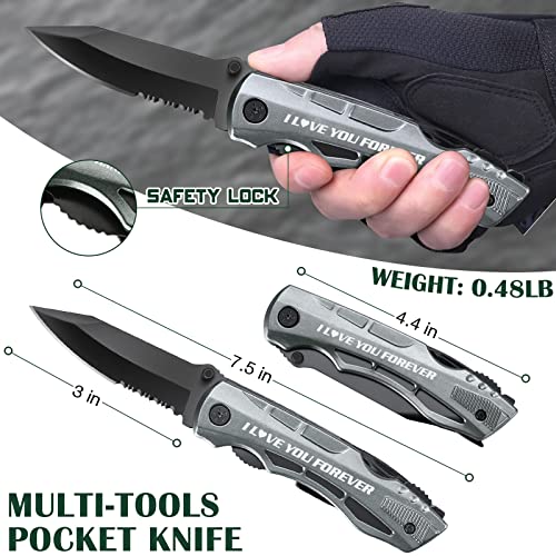 Gifts for Him Boyfriend Husband,Multitool Pocket Knife "I LOVE YOU",Christmas Valentines Day Gifts for Him,Anniversary Birthday Gift Idea,Survival Tools for Climbing,Camping,Cycling,Hiking