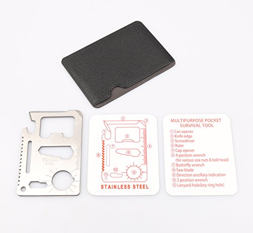 11 in 1 Function Credit Card Size Survival Pocket Tool (5-Pack)