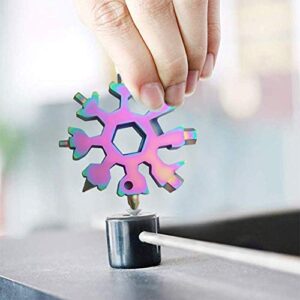 18-in-1 Snowflake Multi-Tool Stainless Steel Snowflake Keychain Tool,Snowflake Screwdriver Tactical Tool for Opener Key chain/Bottle Opener/Outdoor EDC Tools/Christmas Gift (ABC 6 Pack)