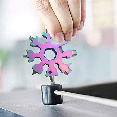 18-in-1 Snowflake Multi-Tool Stainless Steel Snowflake Keychain Tool,Snowflake Screwdriver Tactical Tool for Opener Key chain/Bottle Opener/Outdoor EDC Tools/Christmas Gift (ABC 6 Pack)