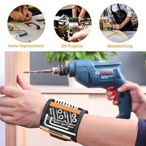 Magnetic Wristband Tools Gift for Men,Tool Belt Magnet Wrist for Holding Screws with 15 Strong Magnets,Nails,Drill Bits-Best Unique Tool,DIY Handyman,Gift for Him