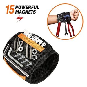 Magnetic Wristband Tools Gift for Men,Tool Belt Magnet Wrist for Holding Screws with 15 Strong Magnets,Nails,Drill Bits-Best Unique Tool,DIY Handyman,Gift for Him