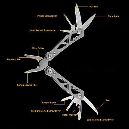 Multitools Set with Gift Box (Multi-Function Card, Multitool Key with Key Ring and Clip, Mini Multitool Plier).