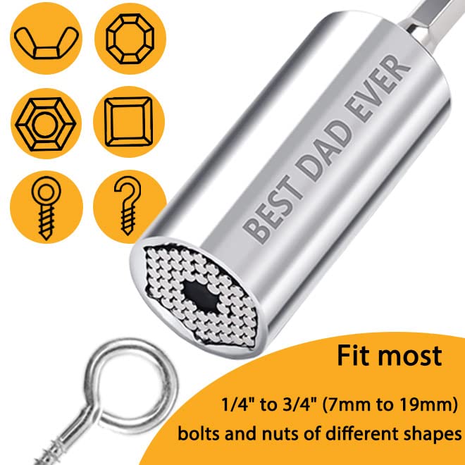 Dad Christmas Gifts from Daughter Son Unique for Dad, Best Dad Ever - Universal Socket Tools for Dad, Father Men Gifts for Dad Gifts for Christmas, Dad Birthday Gift from Kids, Super Socket (7-19mm)