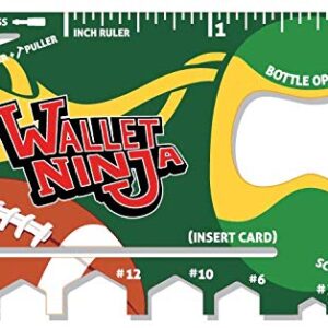 Wallet Ninja - SPORTS: Baseball, Basketball, Football 18 in 1 Credit Card Sized Multitool - Football