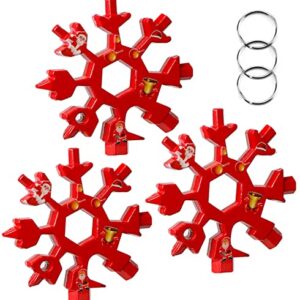 18 In1 snowflake multitool－Stainless Steel Snowflakes Multi－Christmas style Stainless Steel Snowflake Bottle Opener/Flat Phillips Screwdriver Kit/Wrench, Durable and Portable to Take