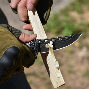 NEDFOSS Pocket Folding Knife with Personality, Hunting knife with Special Design Non-Slip Chains Pattern Handle, Cool Sharp Survival EDC knife, Pocket Knife Gifts for Men Women