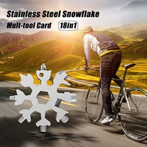 18-in-1 Snowflake Multi-Tool, BerniceKelly Stainless Steel Multitool Card Combination Compact Portable Outdoor Products Snowflake Tool Card