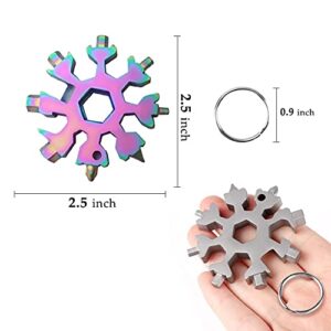 18-in-1 Snowflake Multi-Tool, BerniceKelly Stainless Steel Multitool Card Combination Compact Portable Outdoor Products Snowflake Tool Card