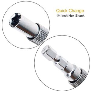 AUTOTOOLHOME 2pc Flexible Extension Drill Bit Holder Flex Shaft Impact Driver for Hand Ratchet Screwdriver Bits Quick Change Magnetic 1/4 Hex Shank