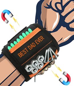 gifts for dad from daughter son birthday – best dad ever, magnetic wristband tools, fathers day mens gifts cool gadgets magnetic belts with strong magnets for holding screws, drill bits