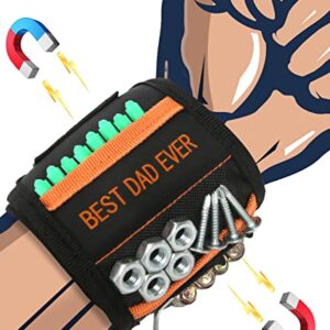 Gifts for Dad from Daughter Son Birthday - BEST DAD EVER, Magnetic Wristband Tools, Fathers Day Mens Gifts Cool Gadgets Magnetic Belts with Strong Magnets for Holding Screws, Drill Bits