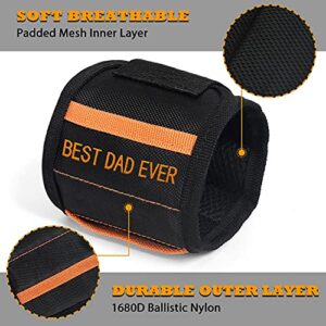 Gifts for Dad from Daughter Son Birthday - BEST DAD EVER, Magnetic Wristband Tools, Fathers Day Mens Gifts Cool Gadgets Magnetic Belts with Strong Magnets for Holding Screws, Drill Bits
